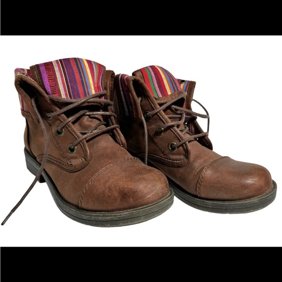 American Eagle AE Brown Lace Up Boots Multicolor Sz 7.5 - Picture 3 of 8